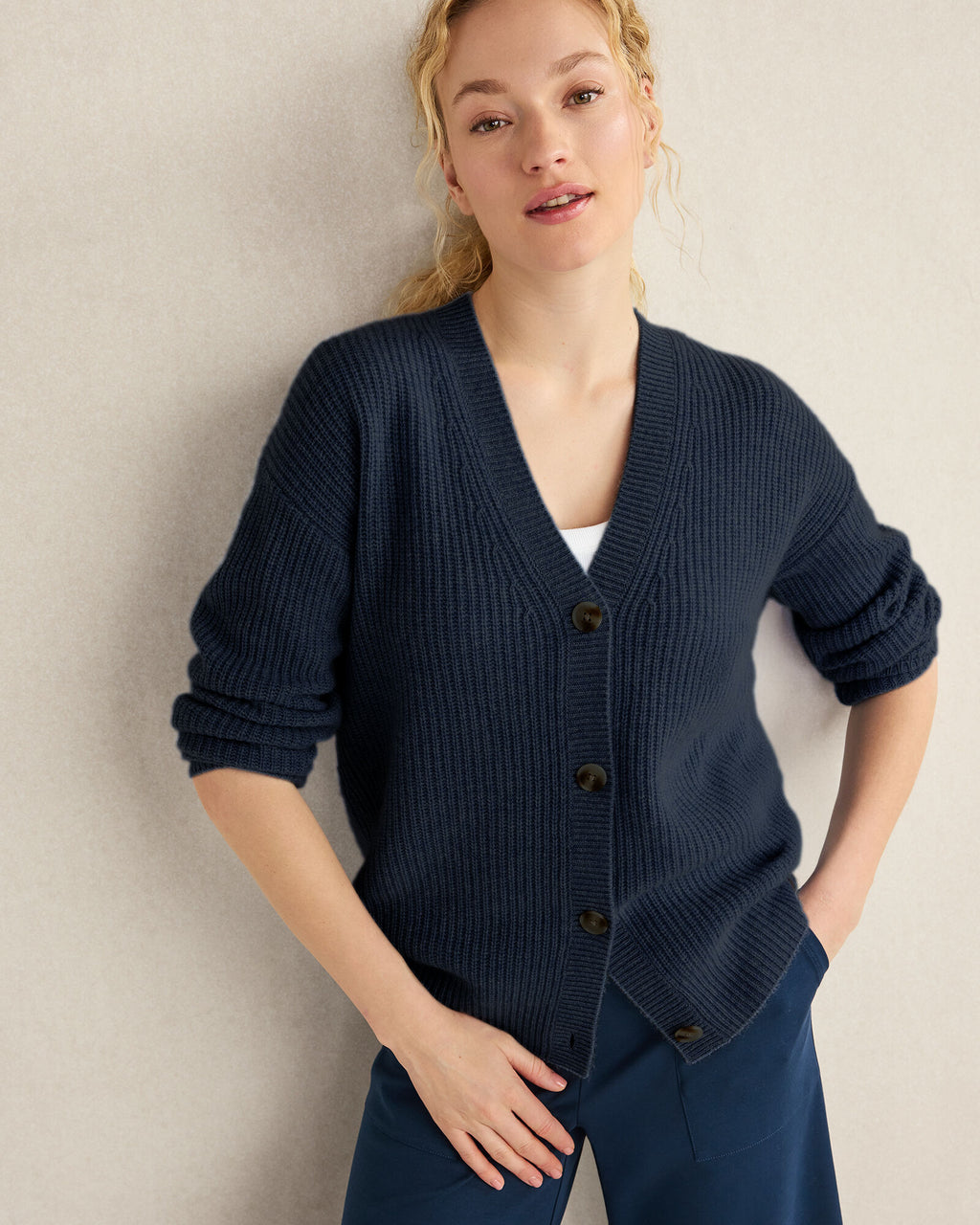 HAVEN Cashmere Shaker Stitch Cardigan