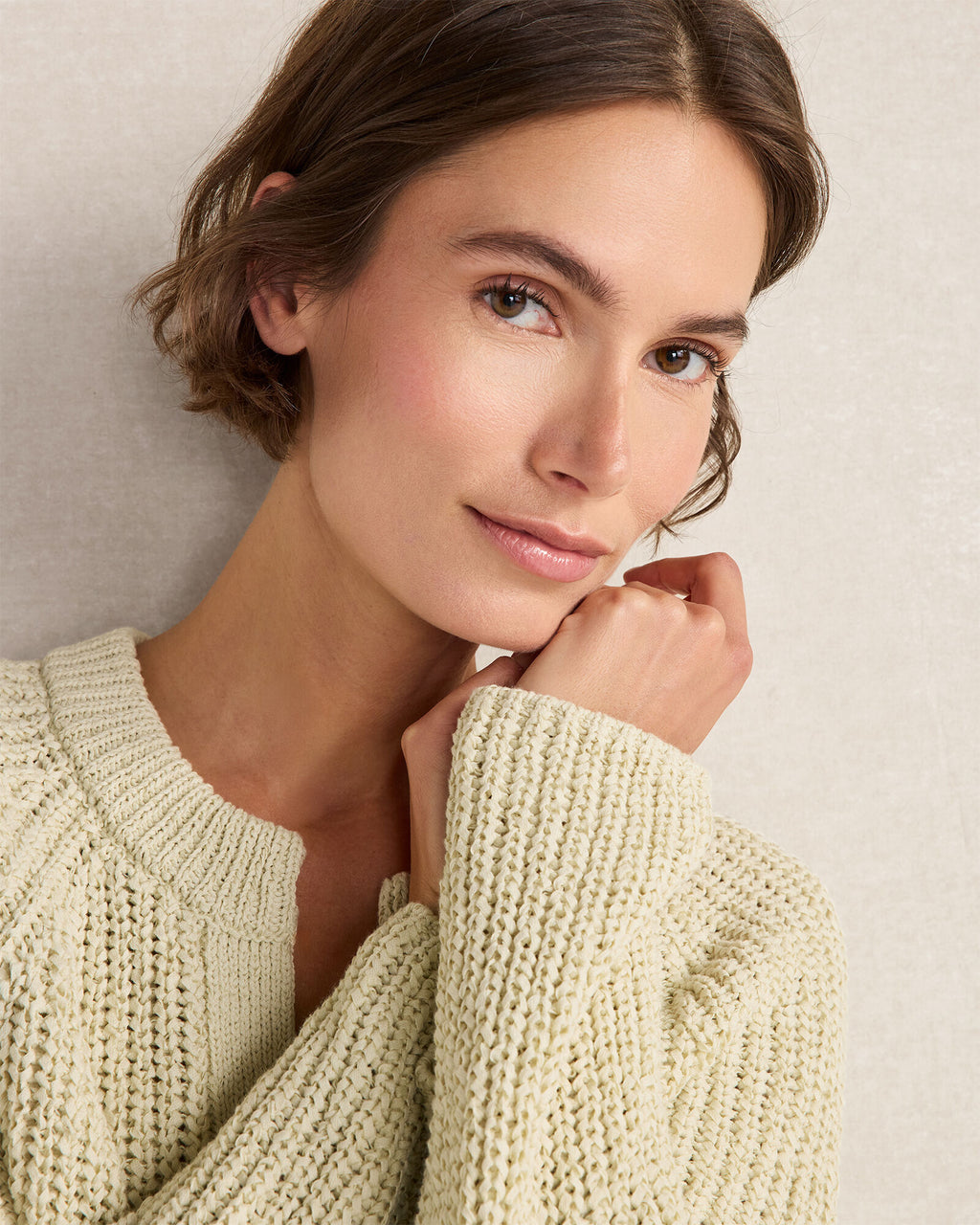 HAVEN Cotton Tape Yarn V-Neck Cardigan
