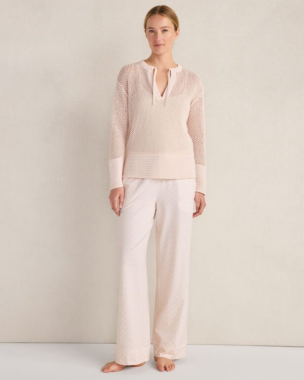 HAVEN Organic Cotton Open Stitch Split Neck Pullover