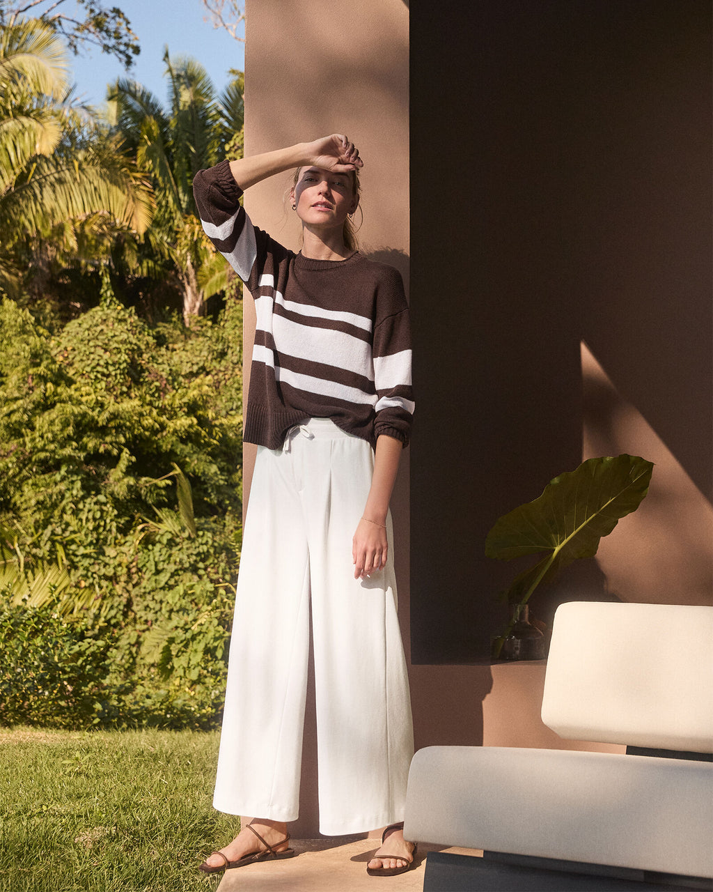 HAVEN Organic Cotton Interlock Pleated Pants