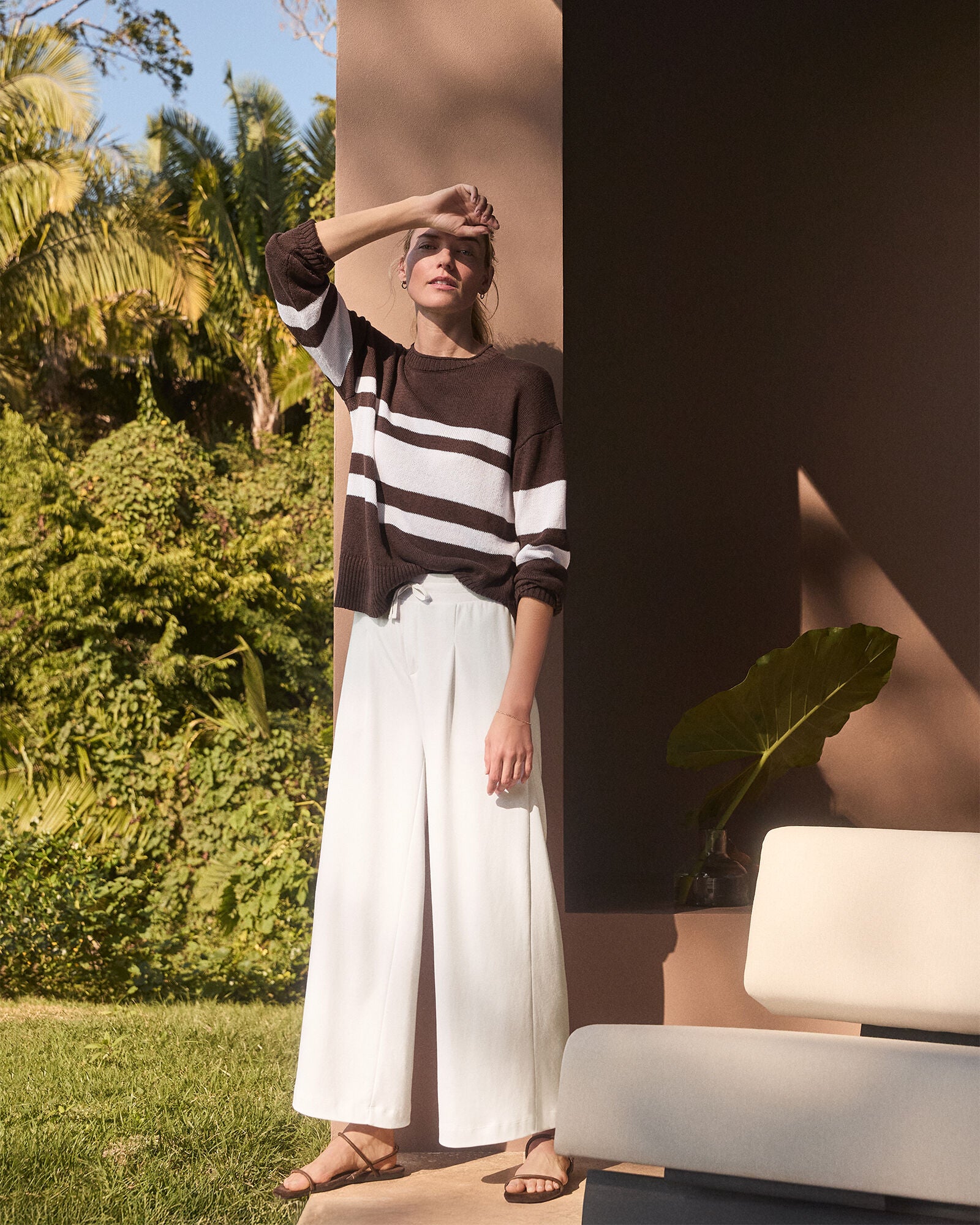 HAVEN Organic Cotton Interlock Pleated Pants