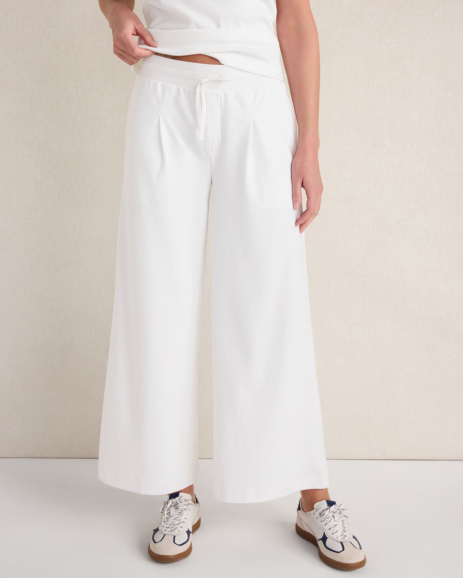 HAVEN Organic Cotton Interlock Pleated Pants