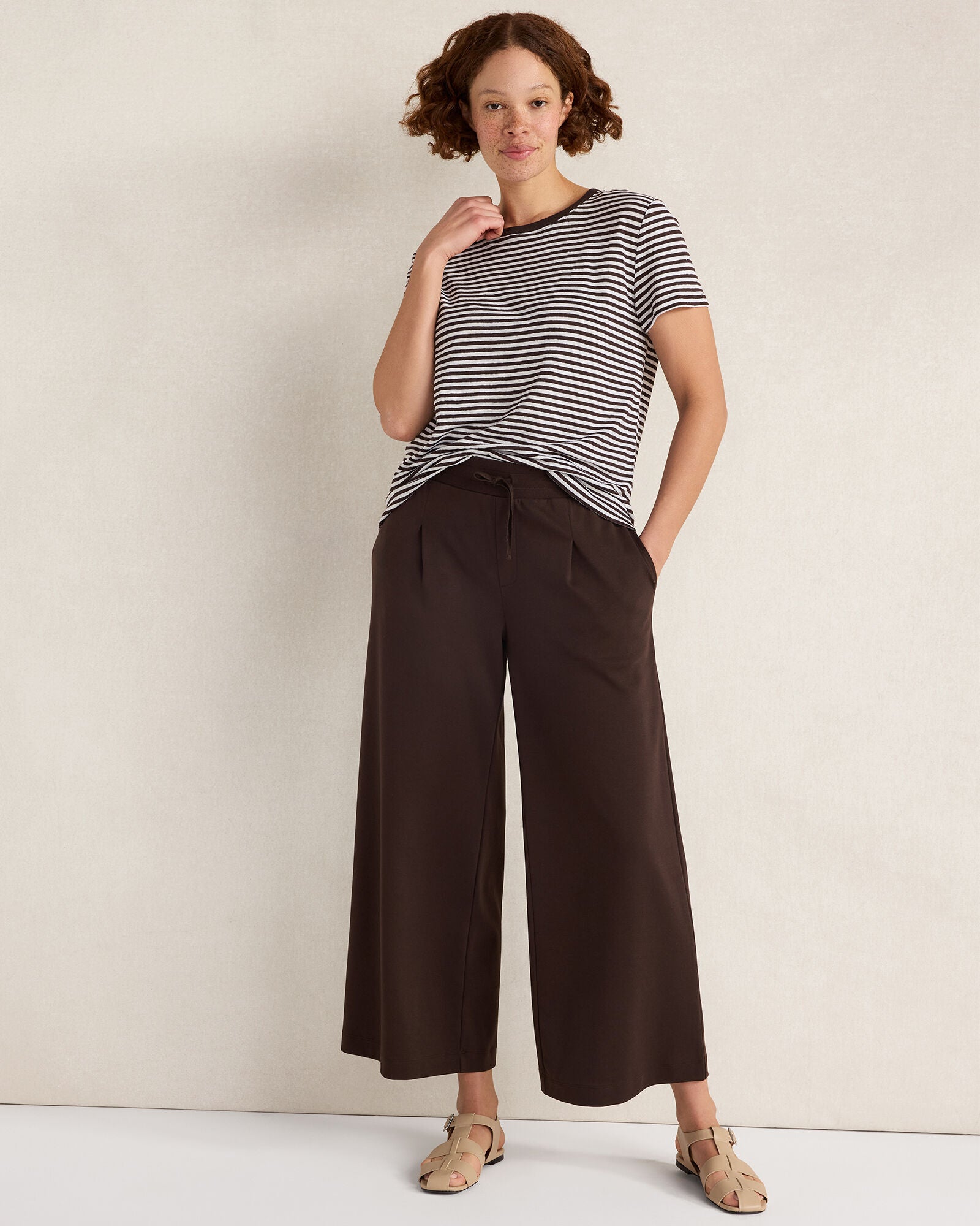 HAVEN Organic Cotton Interlock Pleated Pants