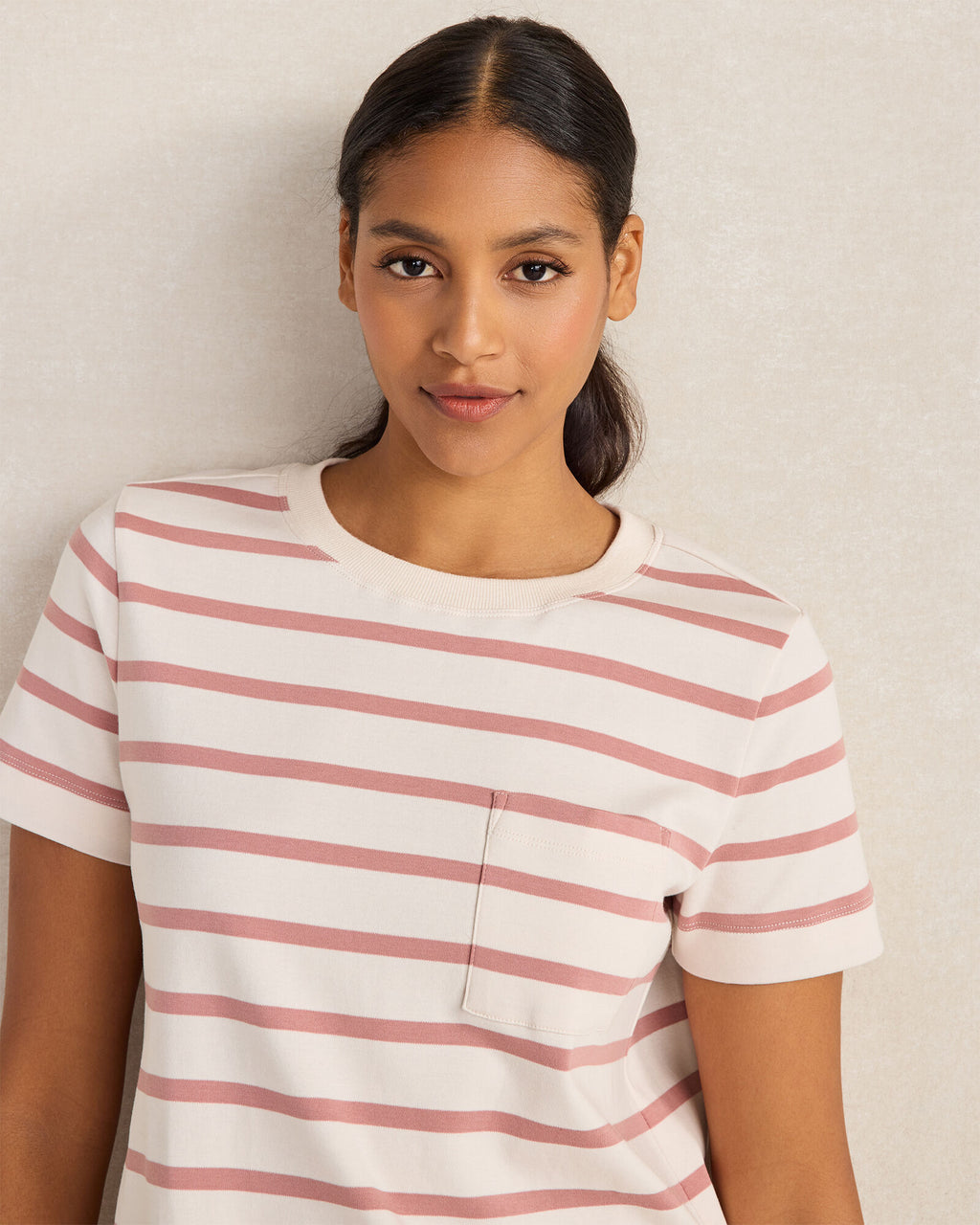 HAVEN Organic Cotton Interlock Striped T-Shirt Dress