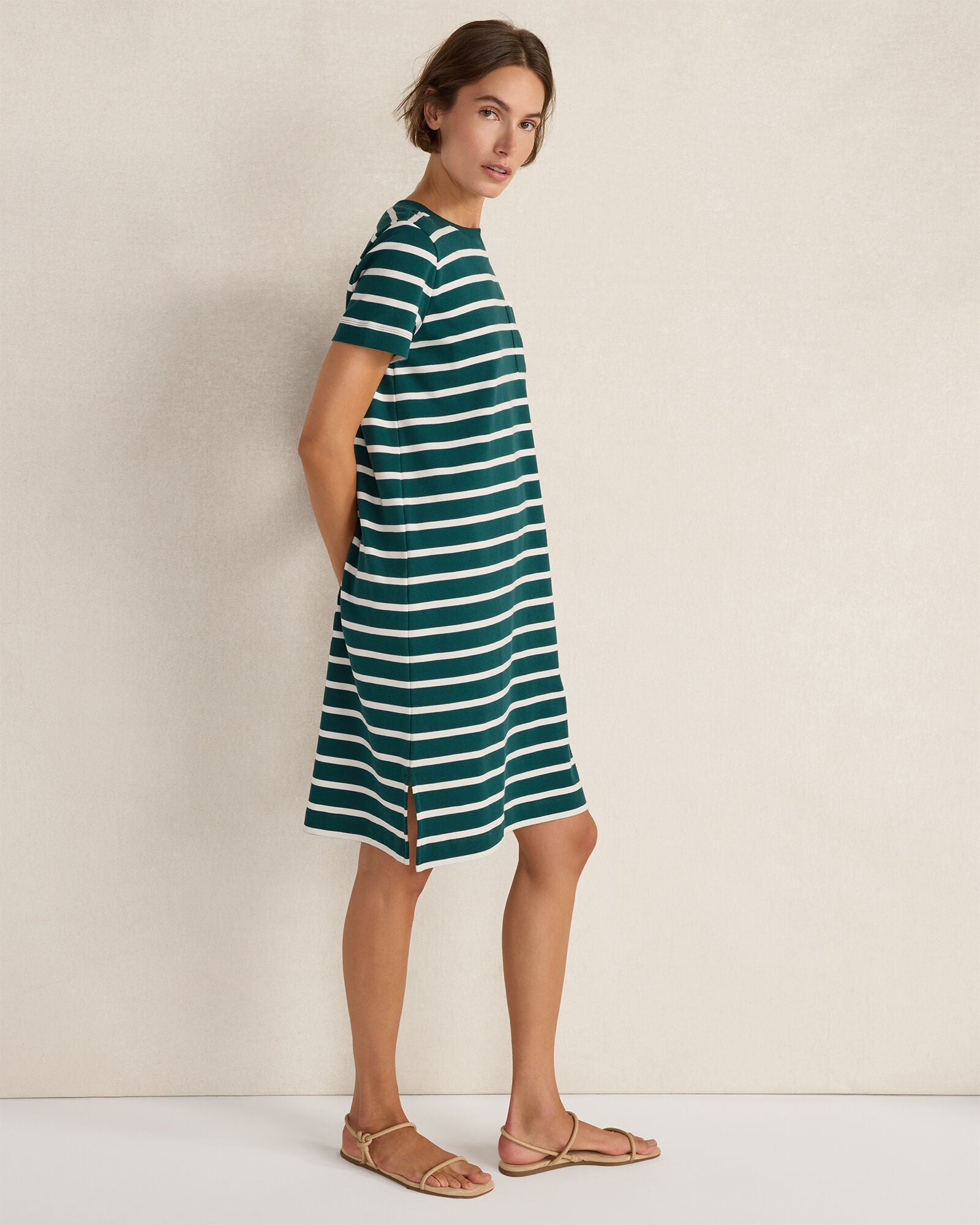 HAVEN Organic Cotton Interlock Striped T-Shirt Dress