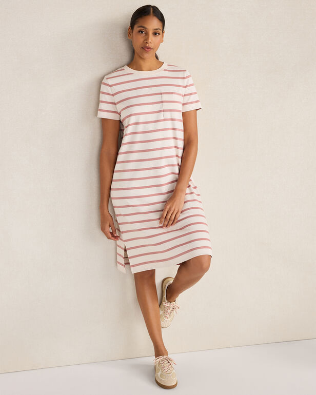 HAVEN Organic Cotton Interlock Striped T-Shirt Dress