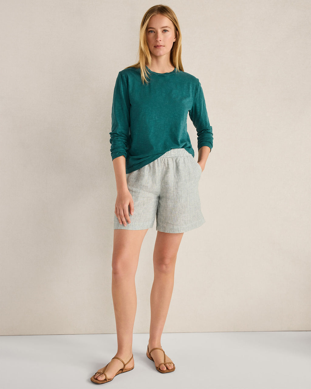 HAVEN Organic Cotton Slub Jersey Long Sleeve Tee