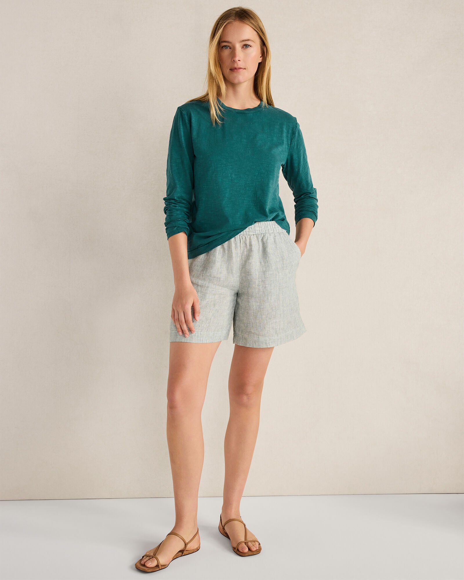 HAVEN Organic Cotton Slub Jersey Long Sleeve Tee