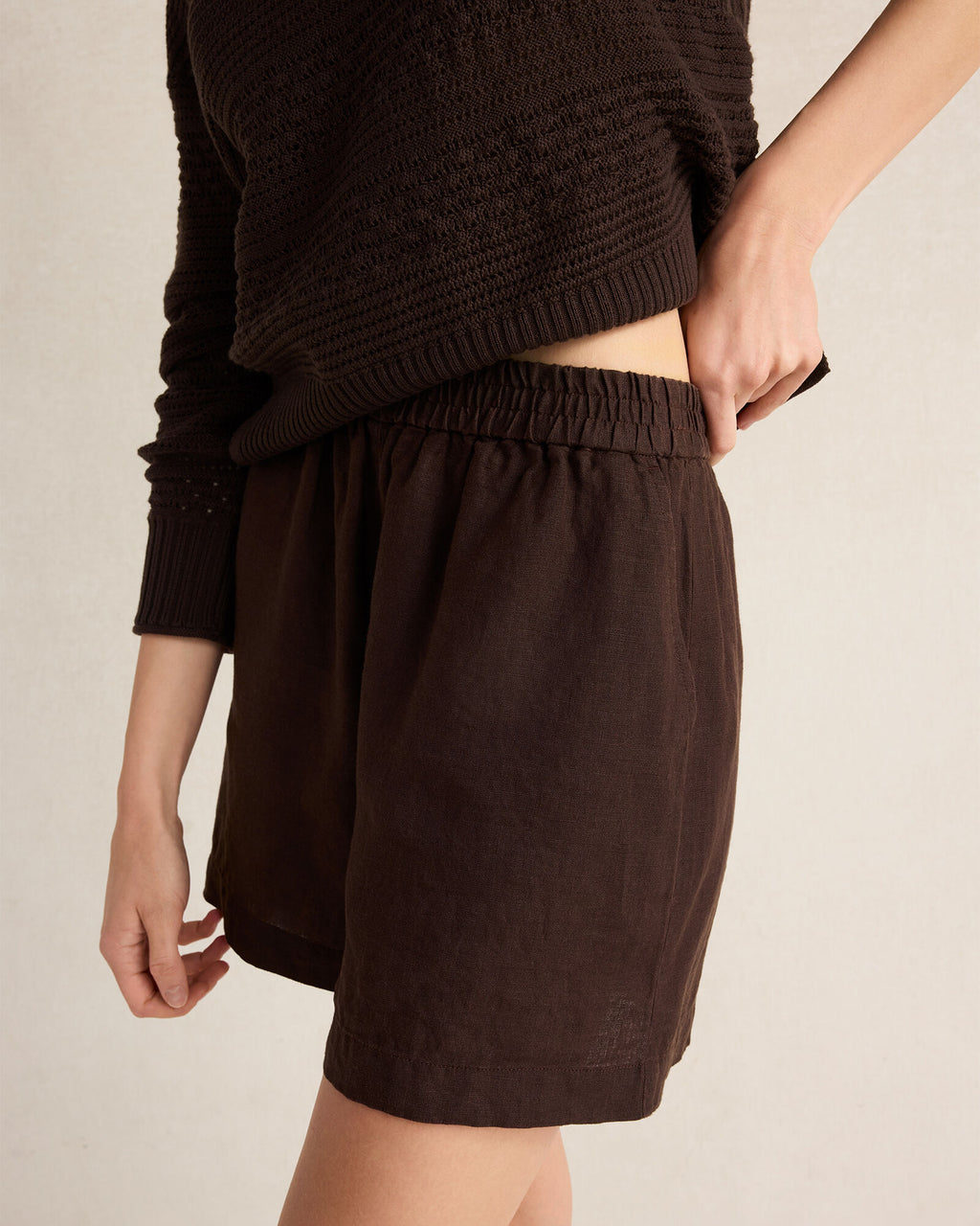 HAVEN Linen Pull-On Shorts