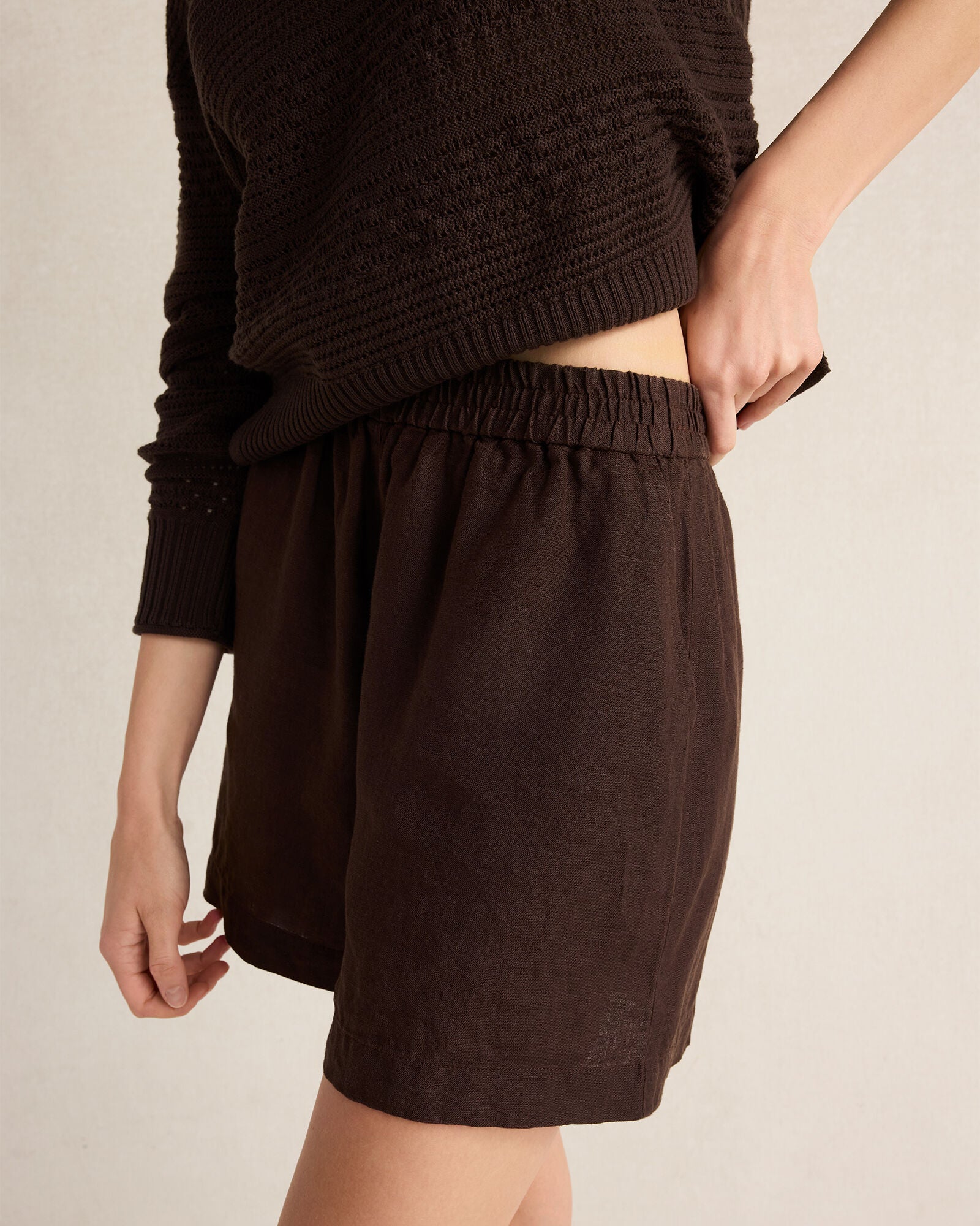 HAVEN Linen Pull-On Shorts