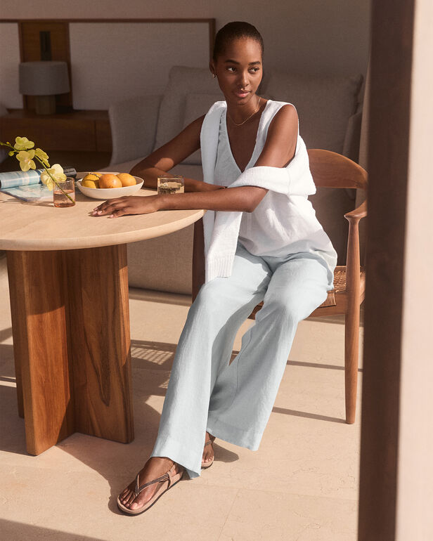 HAVEN Linen Wide Leg Drawstring Pants