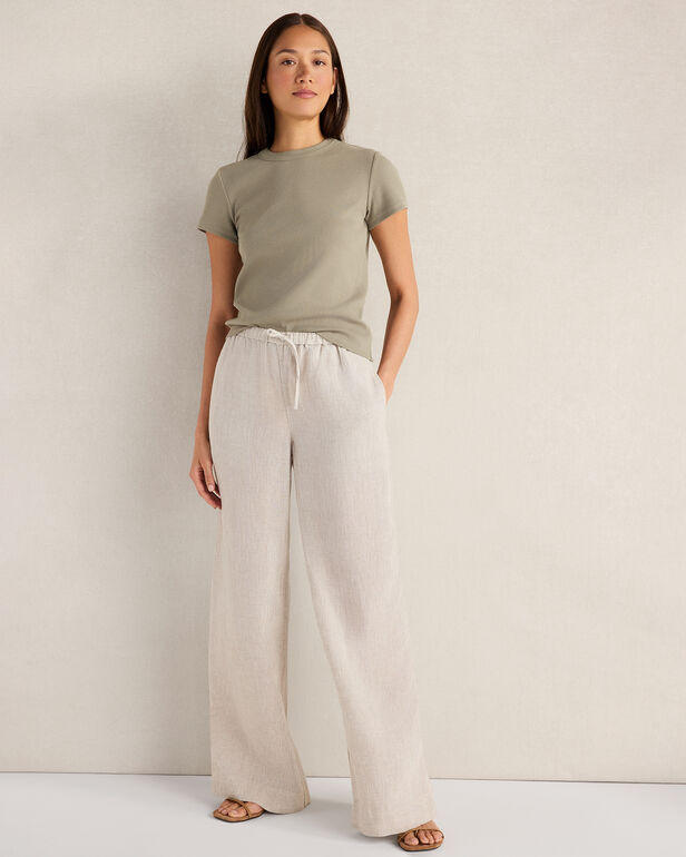 HAVEN Linen Wide Leg Drawstring Pants