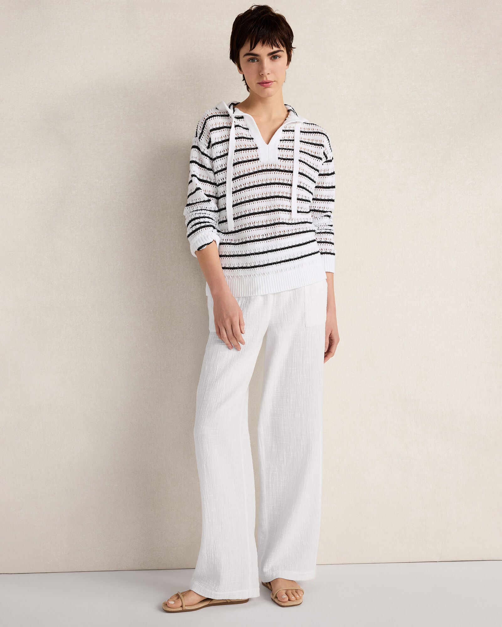 HAVEN Textured Cotton Gauze Pants