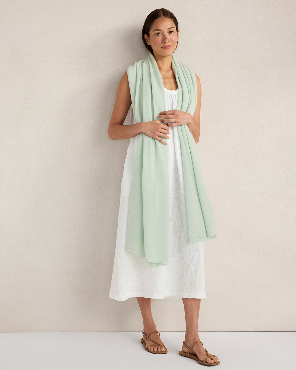 HAVEN Textured Cotton Gauze Flowy Midi Dress
