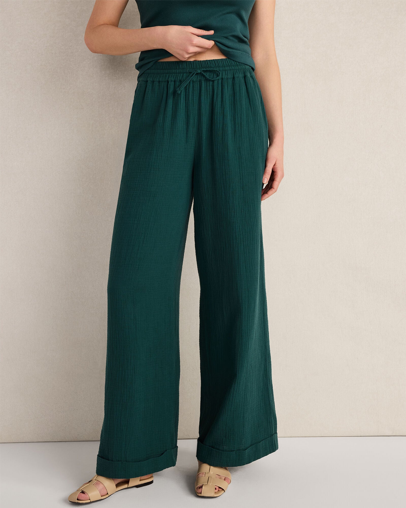 HAVEN Organic Cotton Gauze Drawstring Pants