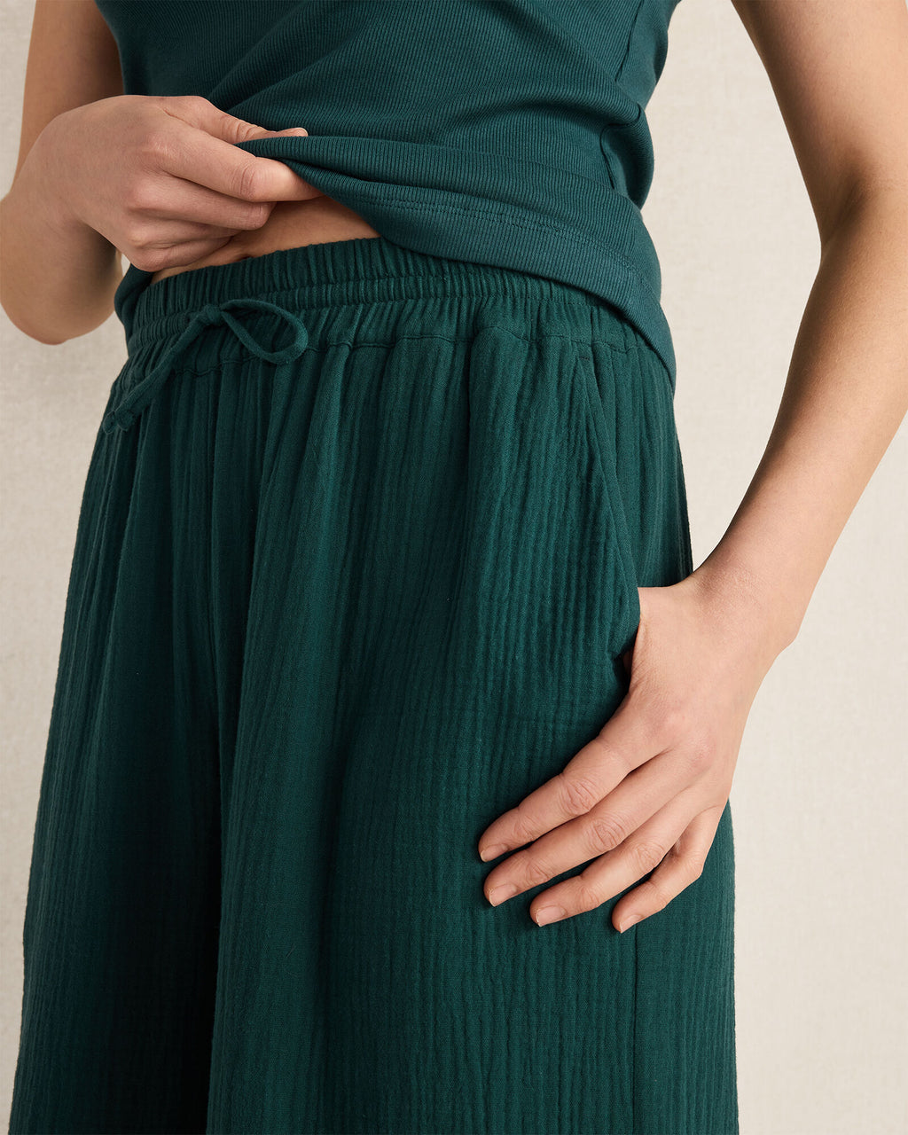 HAVEN Organic Cotton Gauze Drawstring Pants