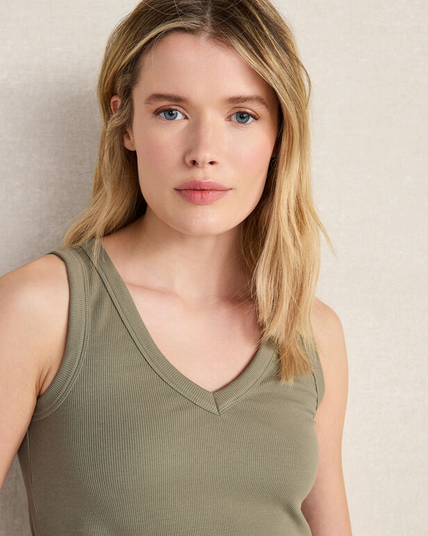 HAVEN Organic Cotton Rib Knit V-Neck Tank
