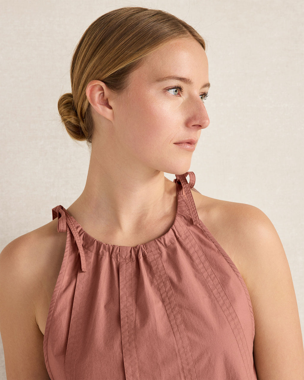 HAVEN Organic Cotton Poplin High Neck Top
