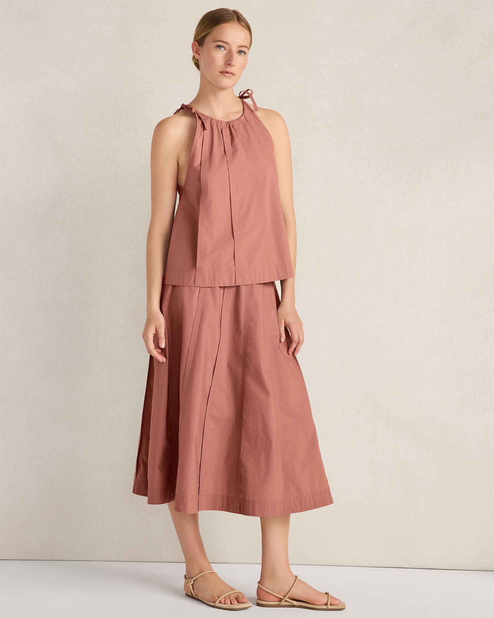 HAVEN Organic Cotton Poplin High Neck Top