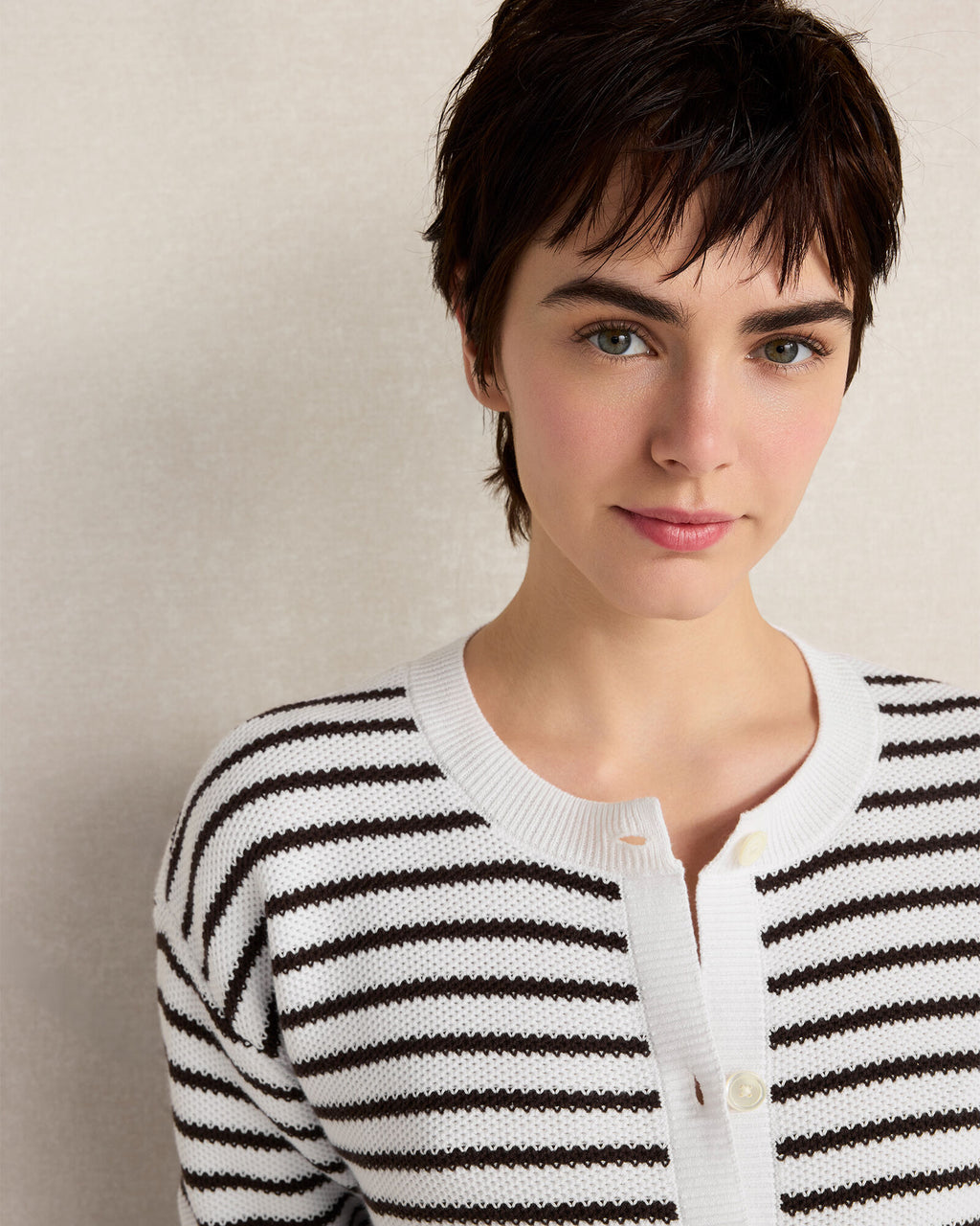 HAVEN Cotton Stripe Cardigan