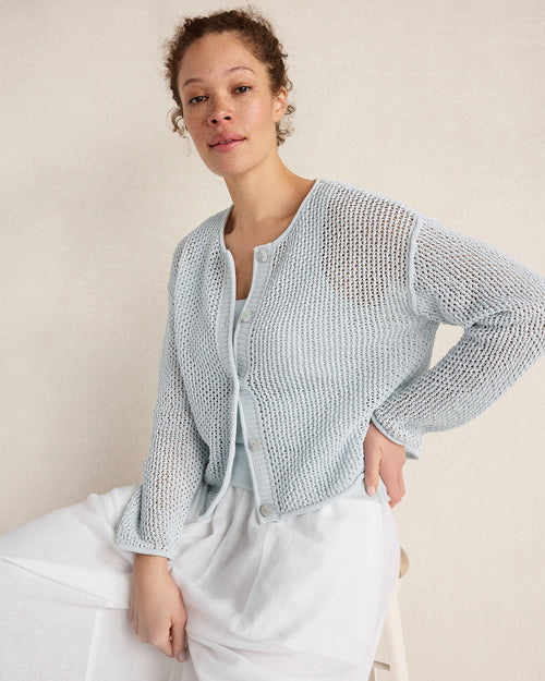 HAVEN Cotton Blend Open Stitch Cardigan