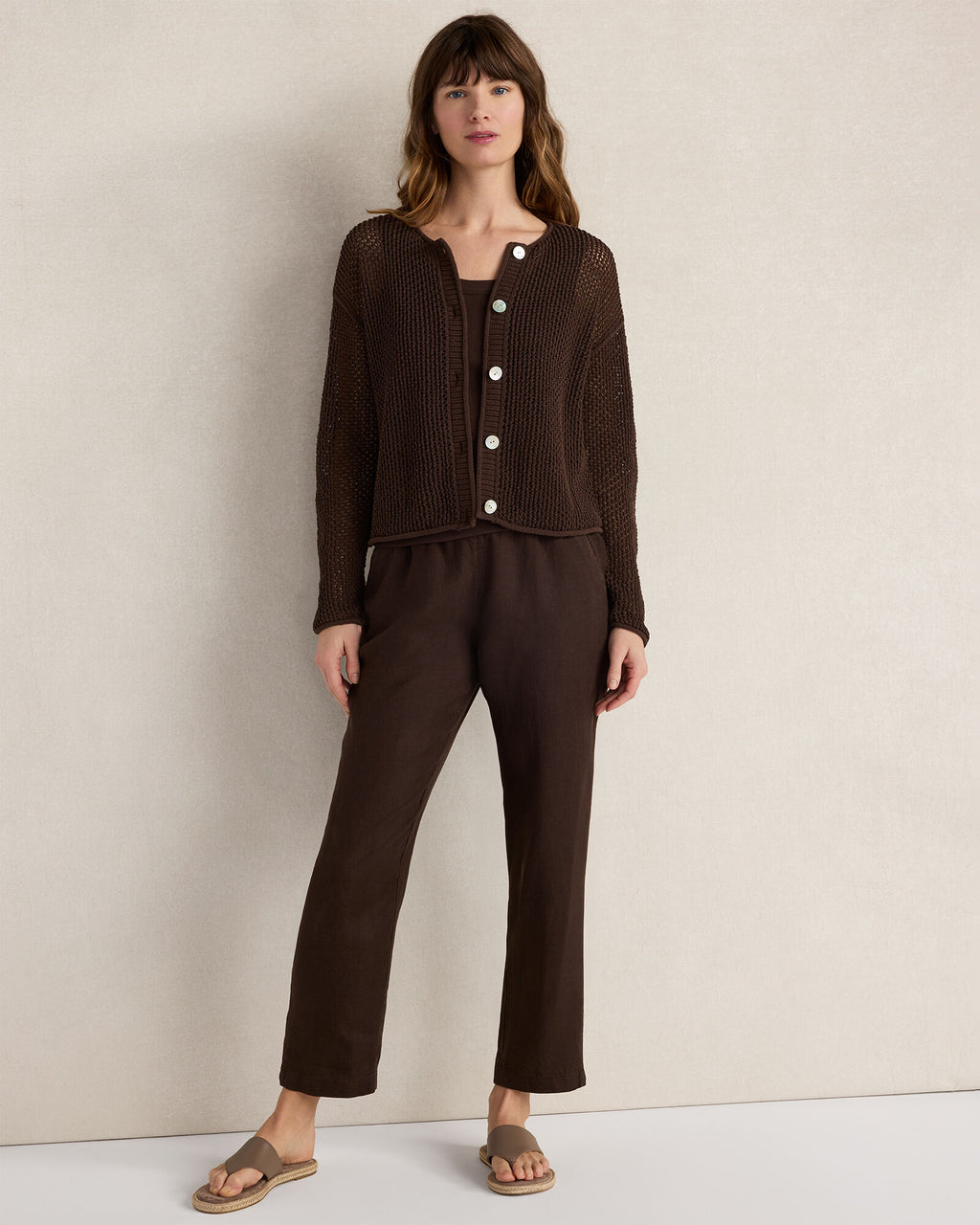 HAVEN Cotton Blend Open Stitch Cardigan