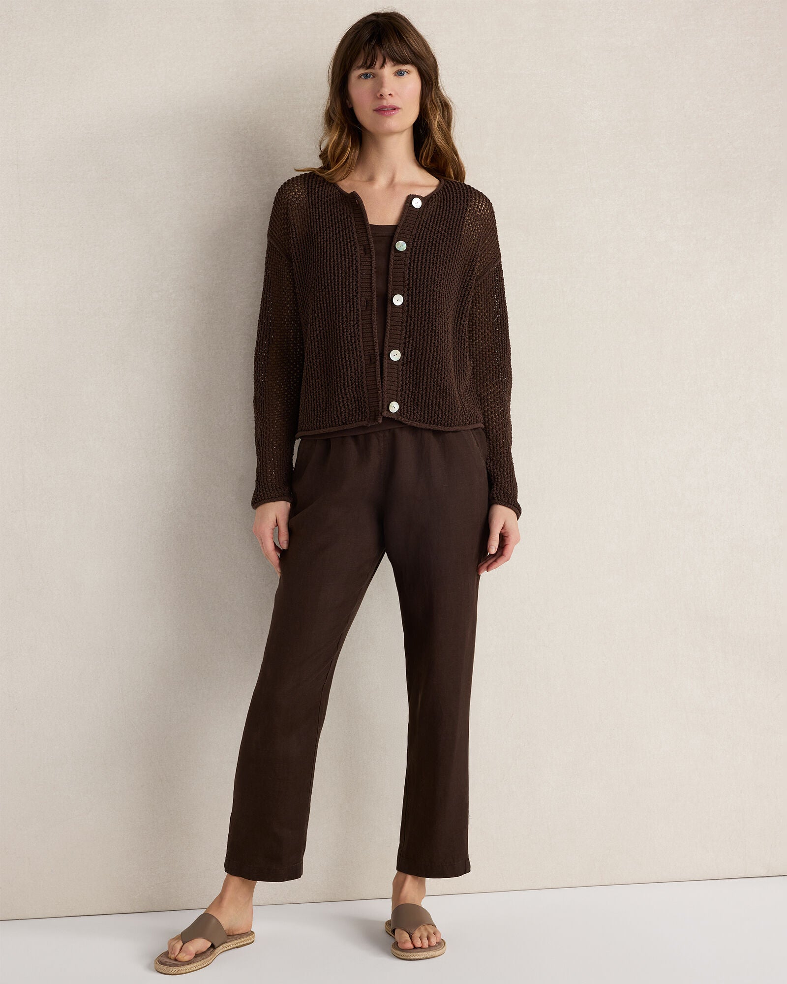 HAVEN Cotton Blend Open Stitch Cardigan