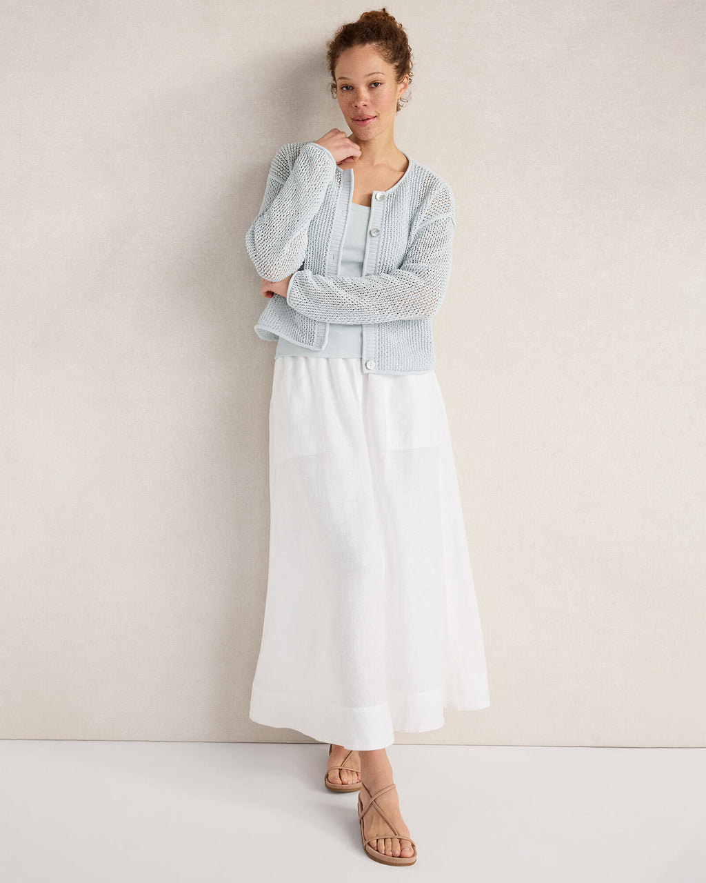 HAVEN Cotton Blend Open Stitch Cardigan