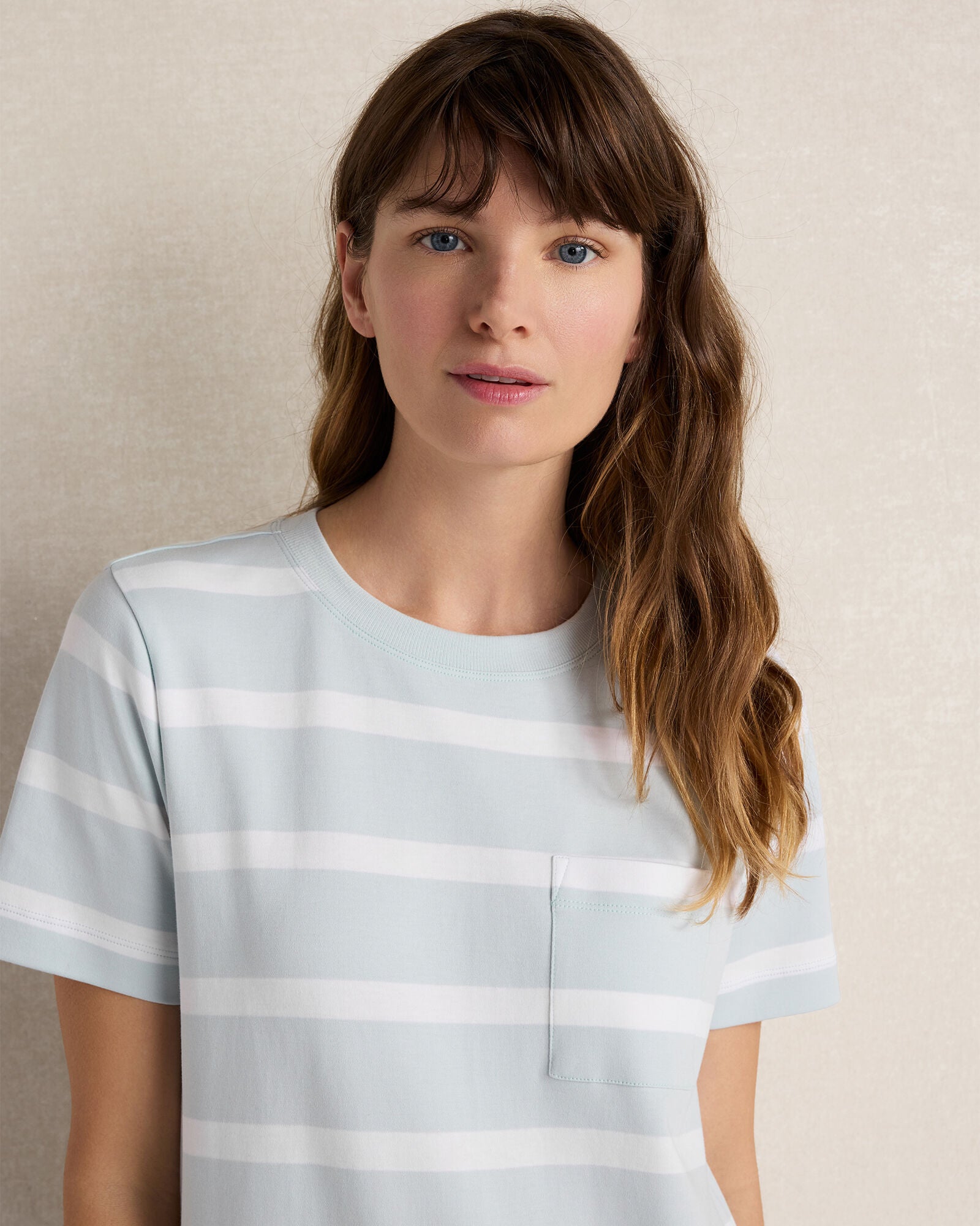 HAVEN Organic Cotton Interlock Striped Short Sleeve Dress