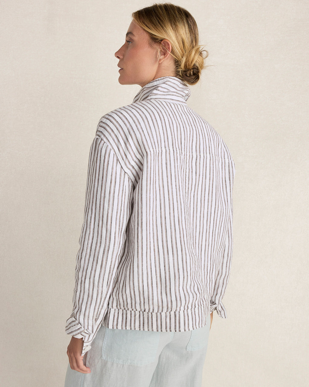 HAVEN Everweave Linen Stripe Boxy Jacket