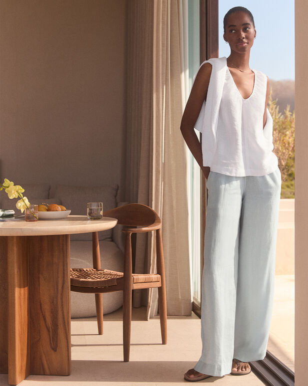HAVEN Linen U-Neck Tank