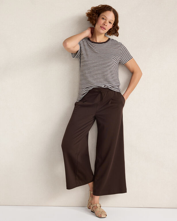 HAVEN Linen Striped Short Sleeve Tee