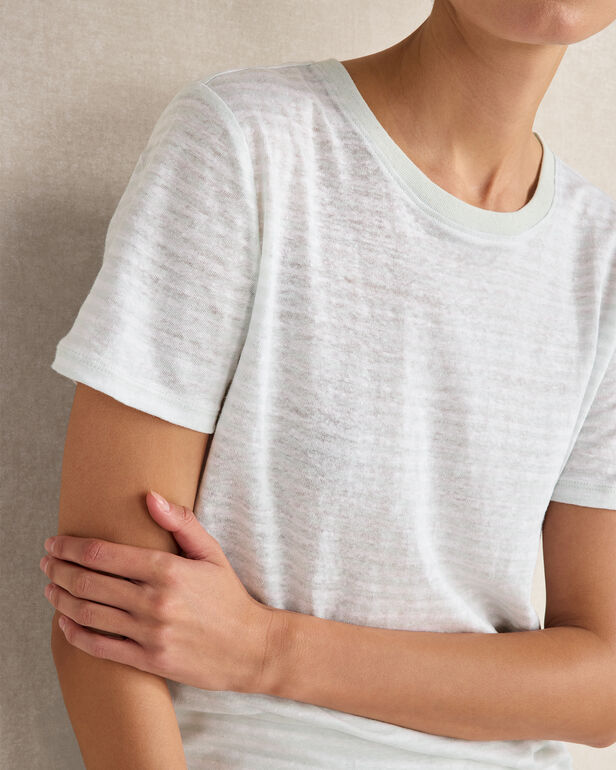 HAVEN Linen Striped Short Sleeve Tee