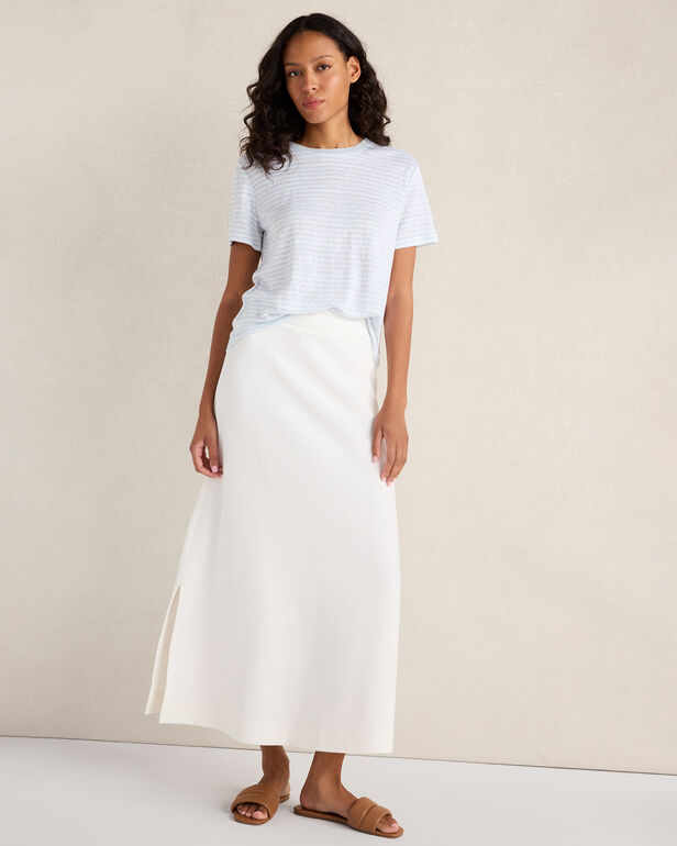 HAVEN Linen Striped Short Sleeve Tee