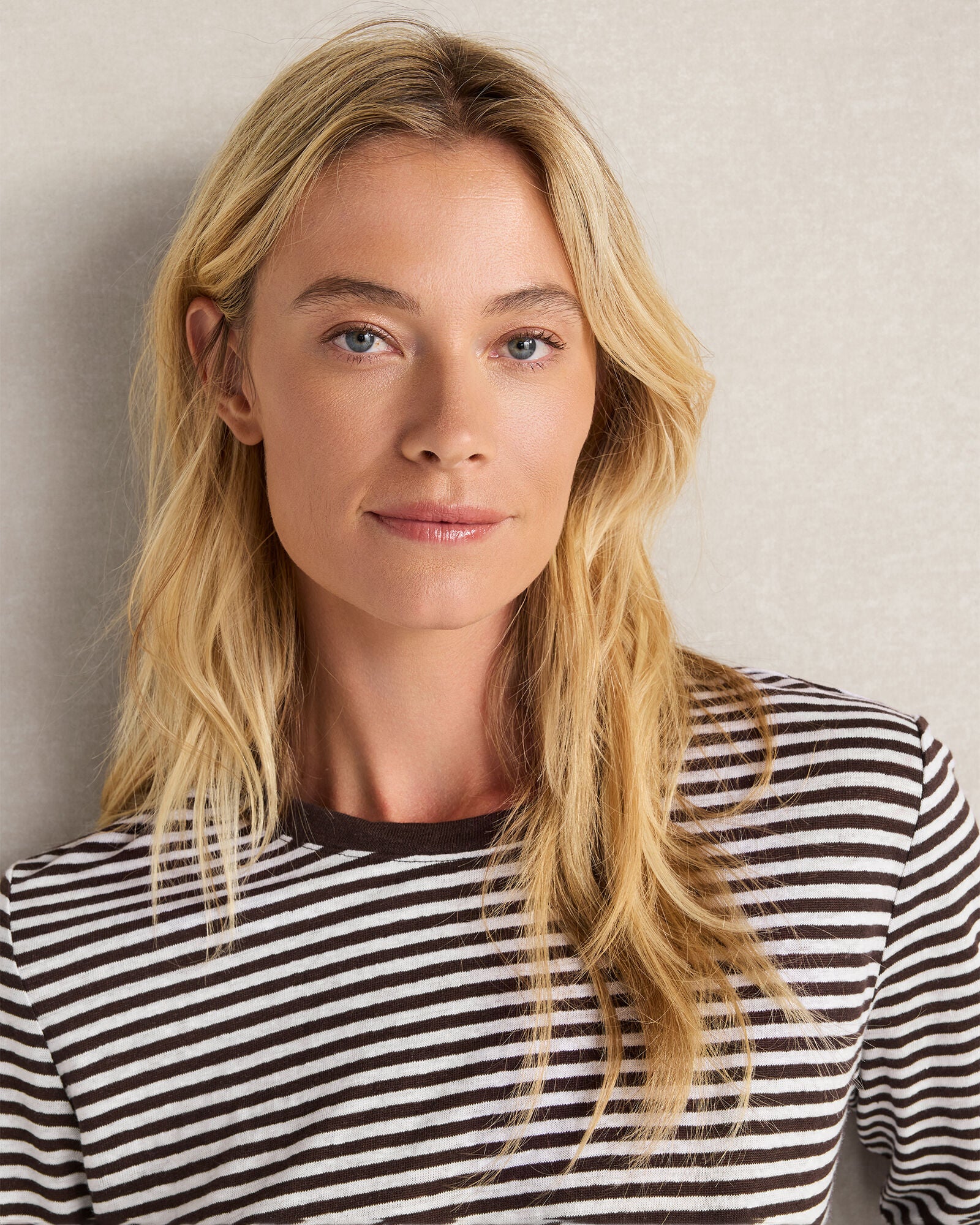 HAVEN Linen Striped Long Sleeve Tee