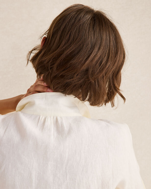 HAVEN Organic Cotton Linen Embroidered Pocket Top