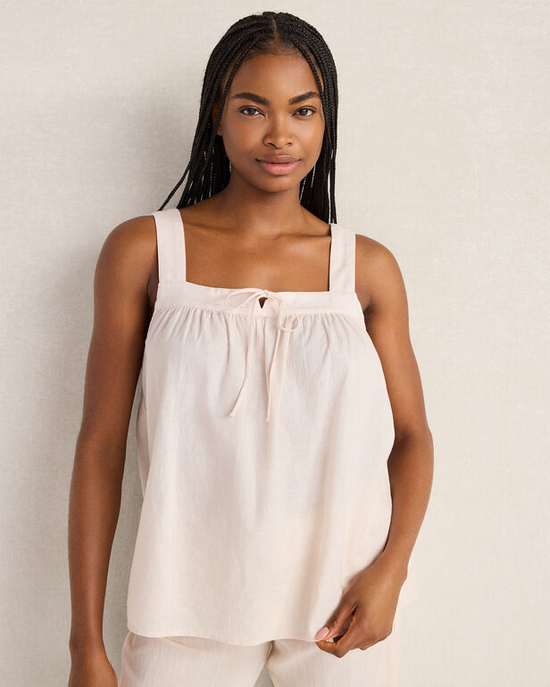 HAVEN Organic Cotton Linen Square Neck Top