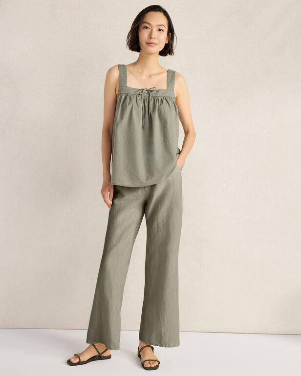 HAVEN Organic Cotton Linen Square Neck Top