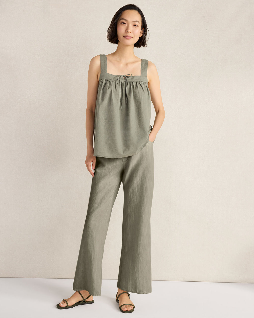 HAVEN Organic Cotton Linen Drawstring Pants
