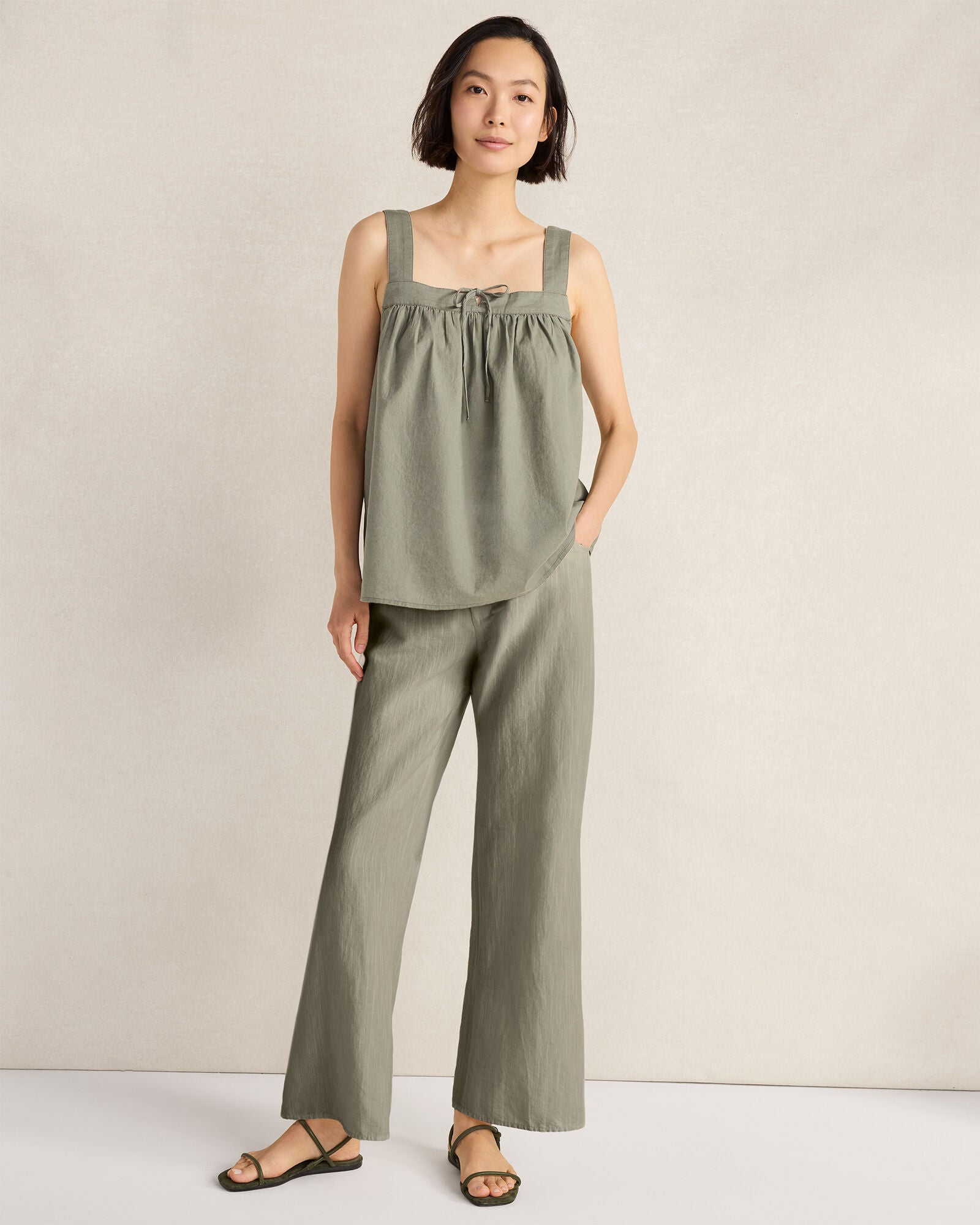 HAVEN Organic Cotton Linen Drawstring Pants