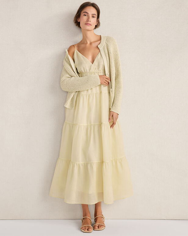 HAVEN Ramie Blend Tiered Maxi Dress