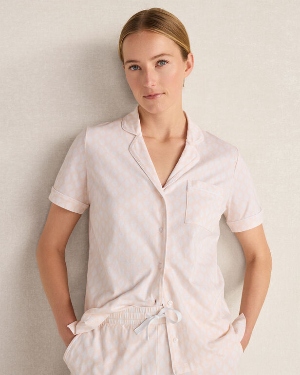 HAVEN Organic Cotton Jersey Medallion Foulard Pajama Top